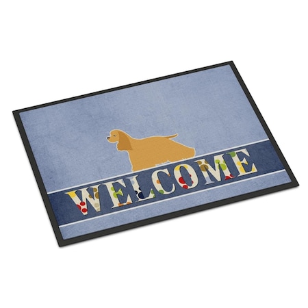 Carolines Treasures 18 x 27 in. Cocker Spaniel Welcome Indoor or Outdoor Mat BB5490MAT